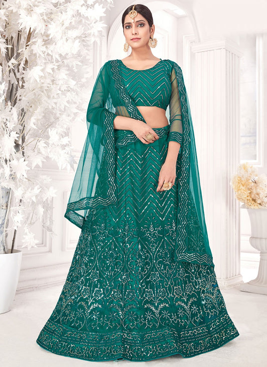 Embroidered Net A - Line Lehenga - L0198