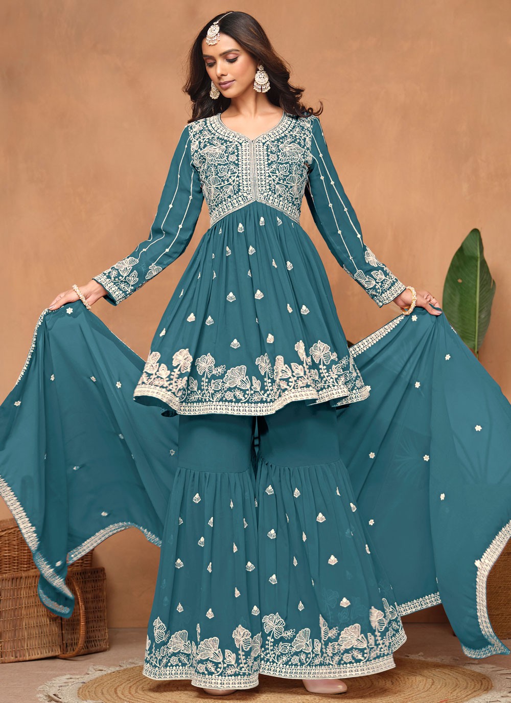 Faux Georgette Salwar Suit - T3209