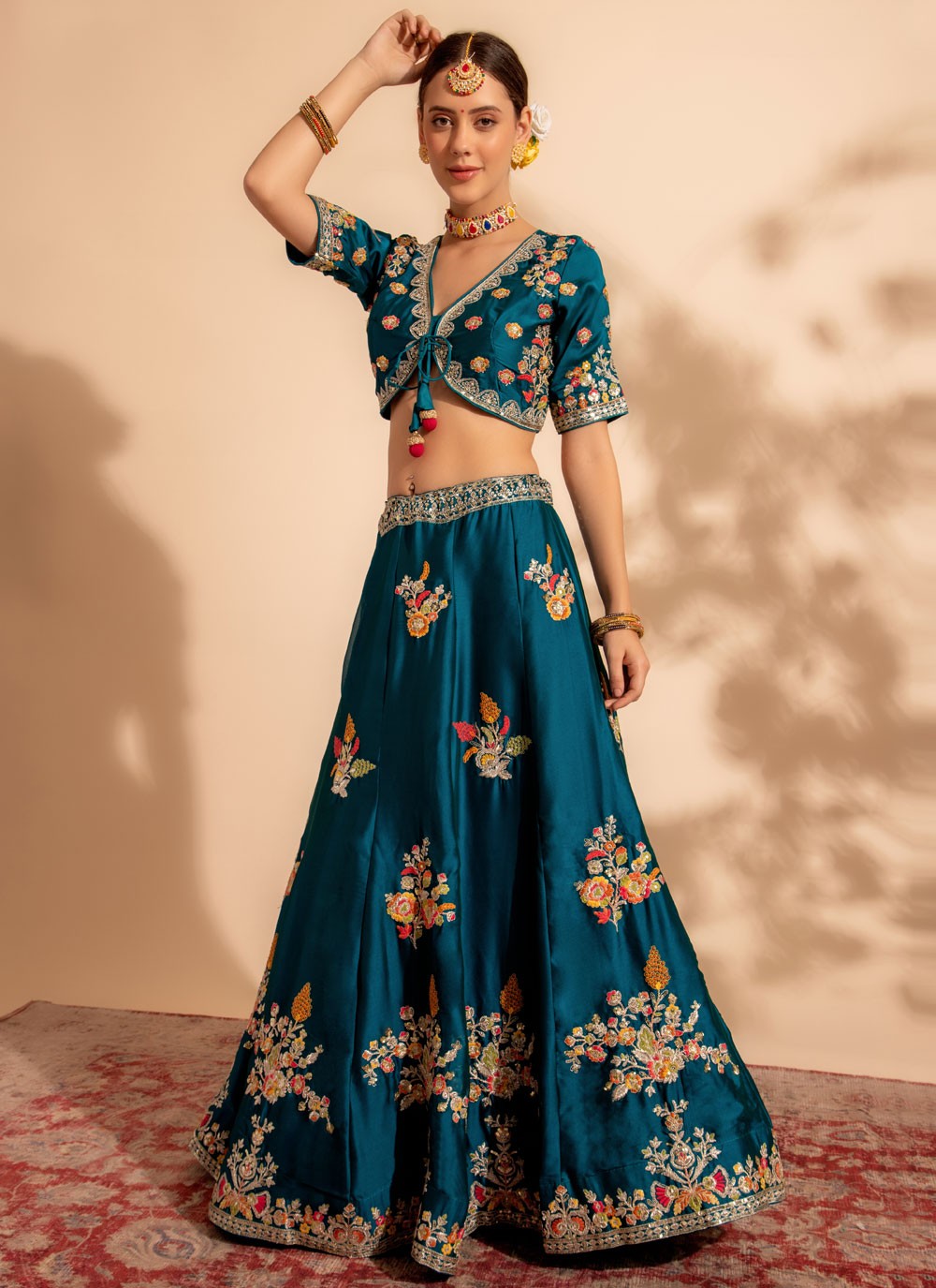 Embroidered Georgette Readymade Lehenga Choli - L1727