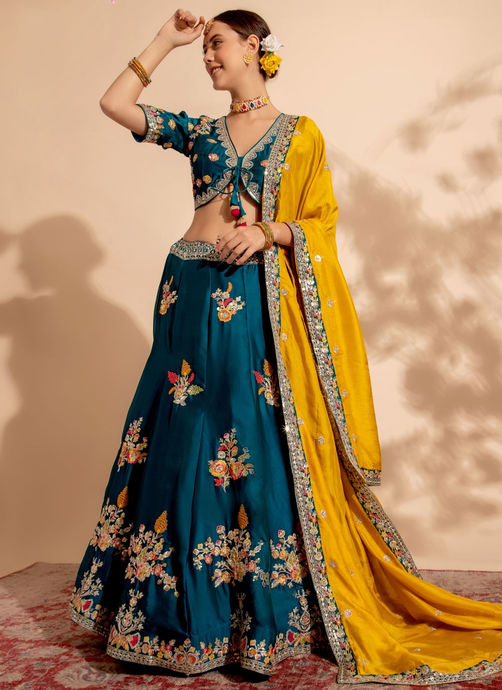 Embroidered Georgette Readymade Lehenga Choli - L1727