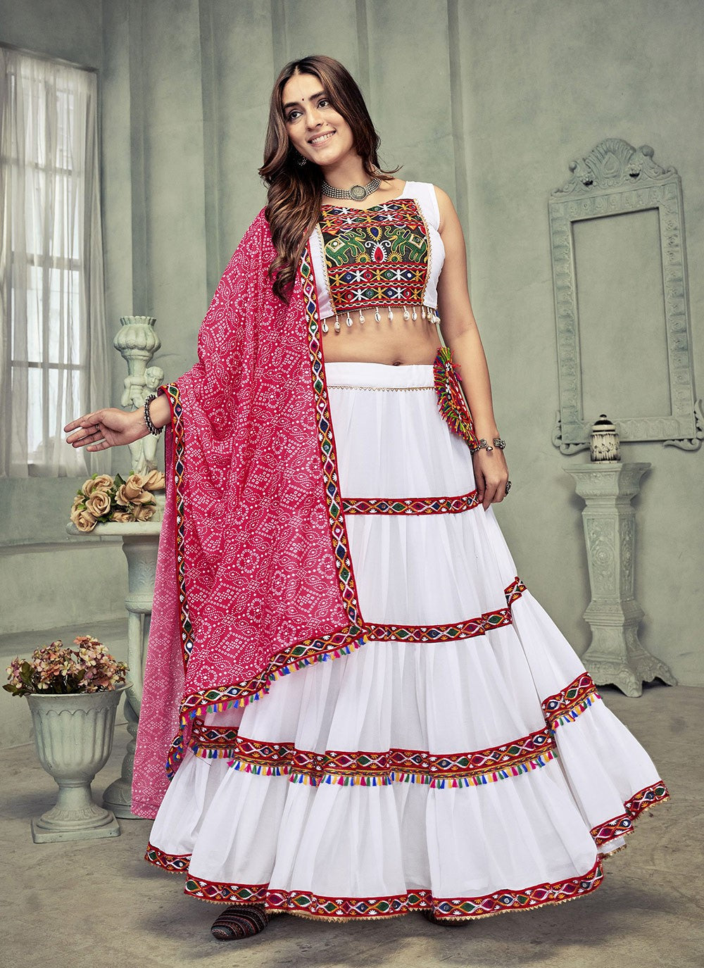 Embroidered Georgette A - Line Lehenga - L1989