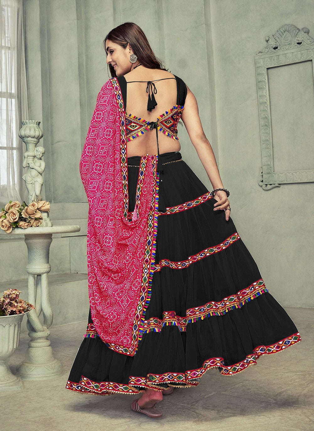 Embroidered Georgette A - Line Lehenga - L1989