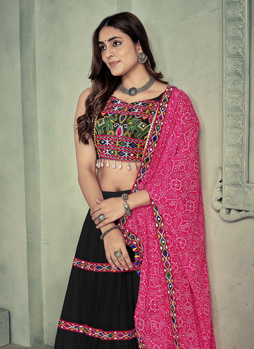 Embroidered Georgette A - Line Lehenga - L1989