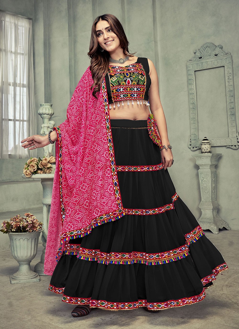 Embroidered Georgette A - Line Lehenga - L1989