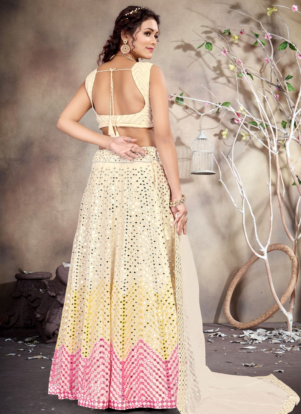 Embroidered Georgette A - Line Lehenga - L2538