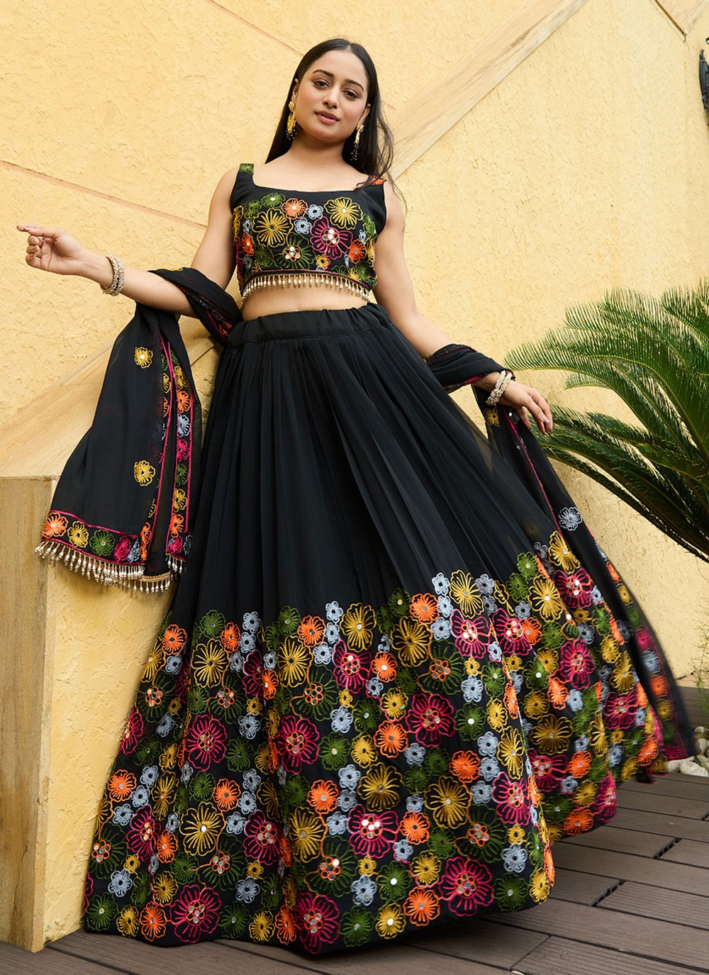 Embroidered Georgette A - Line Lehenga - L2308