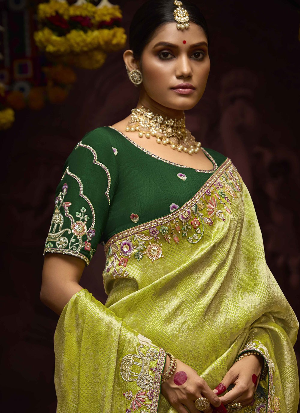 Classic Beads Kanjivaram Silk Saree - S9712