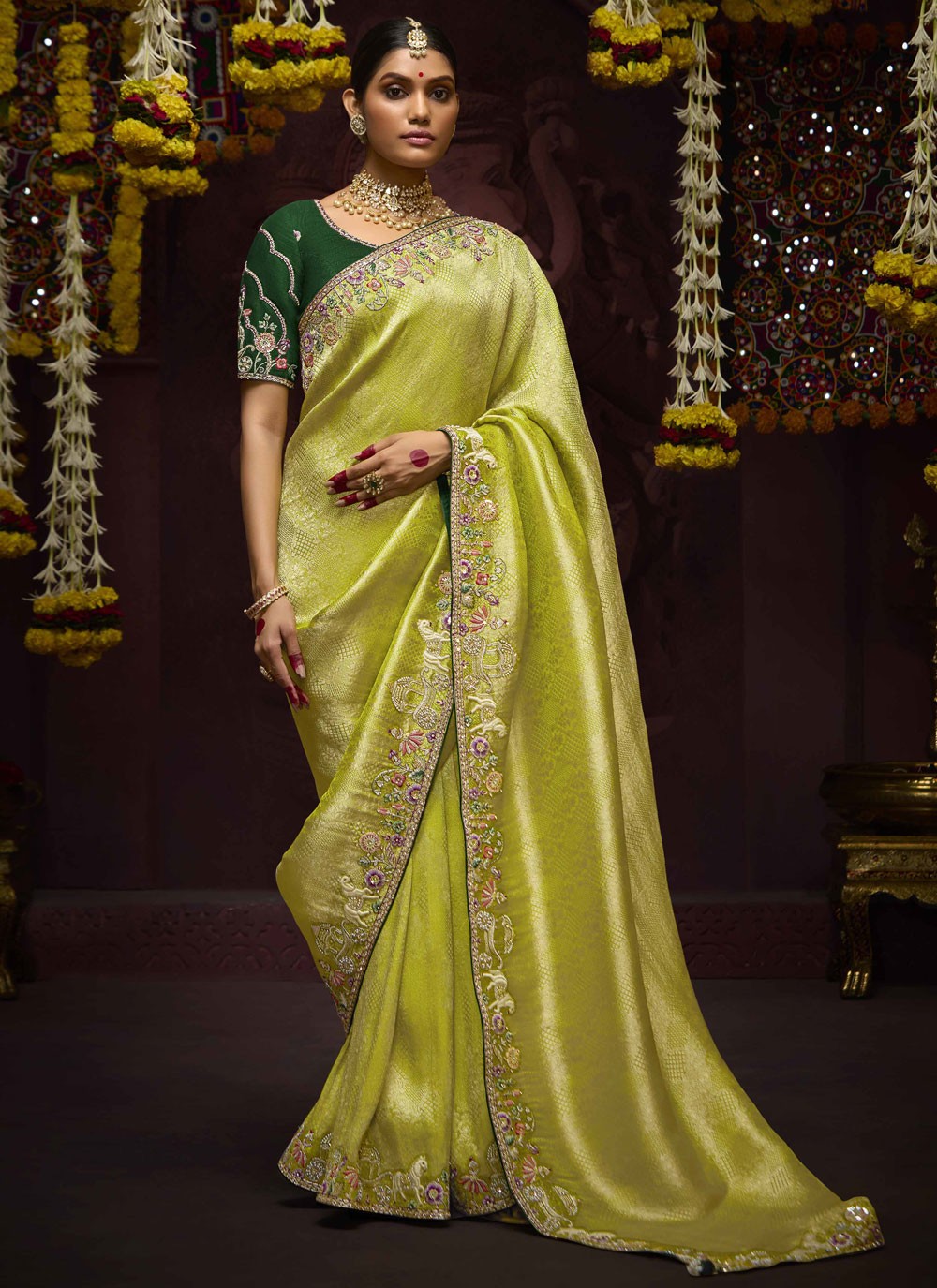 Classic Beads Kanjivaram Silk Saree - S9712