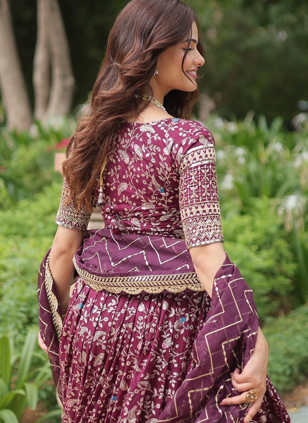 Embroidered Jacquard, Viscose A - Line Lehenga - L2753