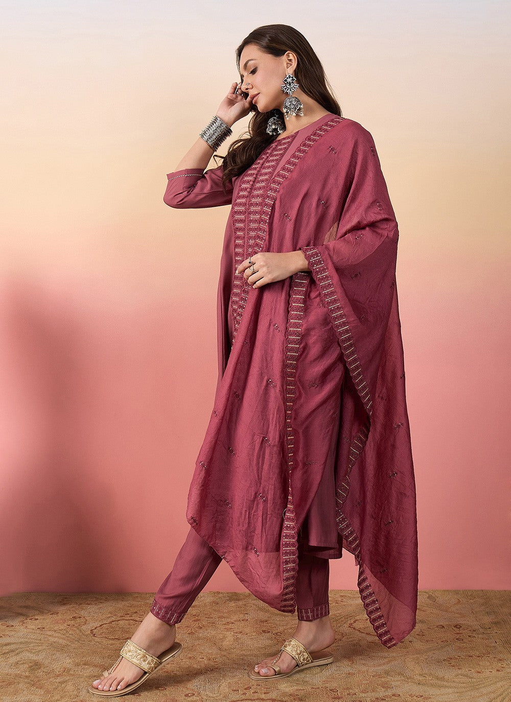 Silk Salwar Suit - T4022