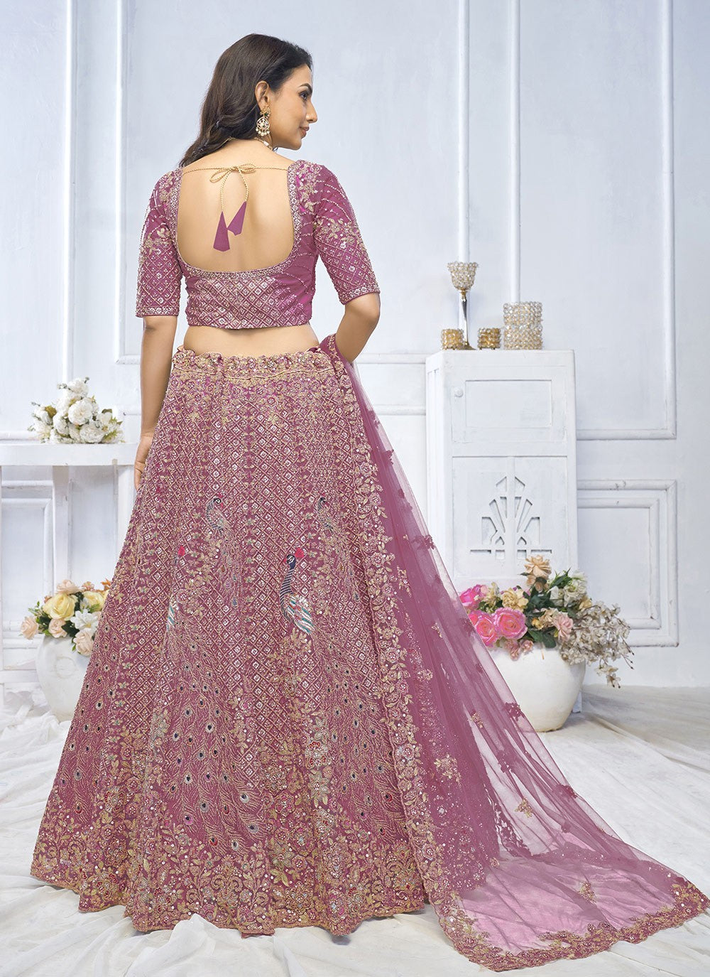 Embroidered Net A - Line Lehenga - L2762