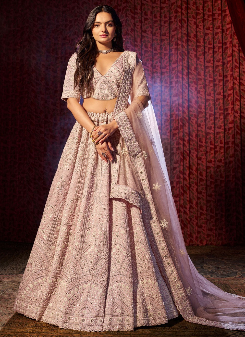 Cutdana Silk A - Line Lehenga - L2970