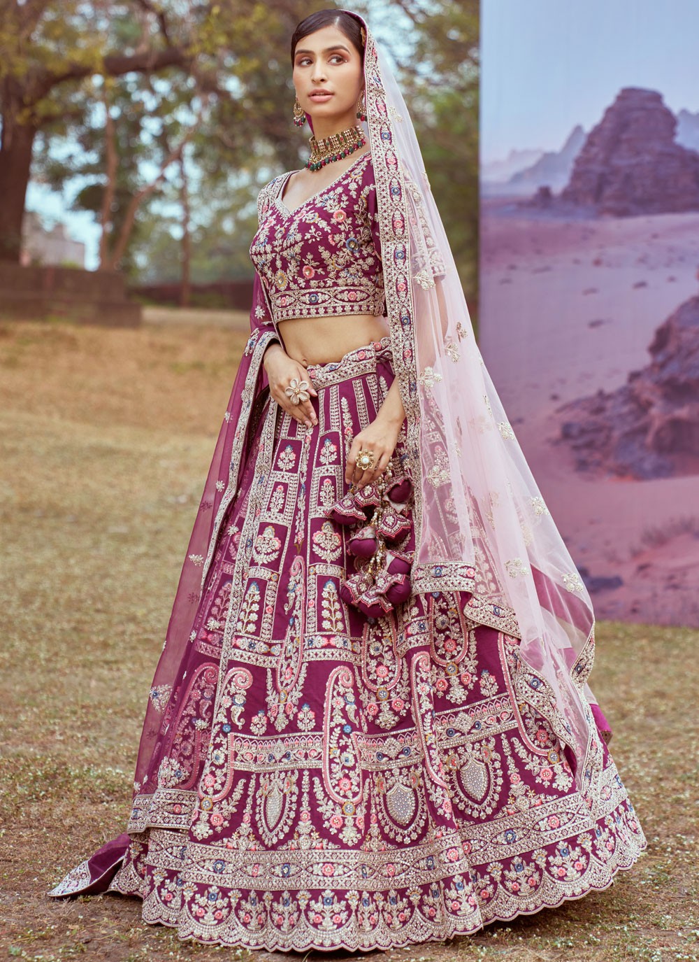 Beads Organza A - Line Lehenga - L2914