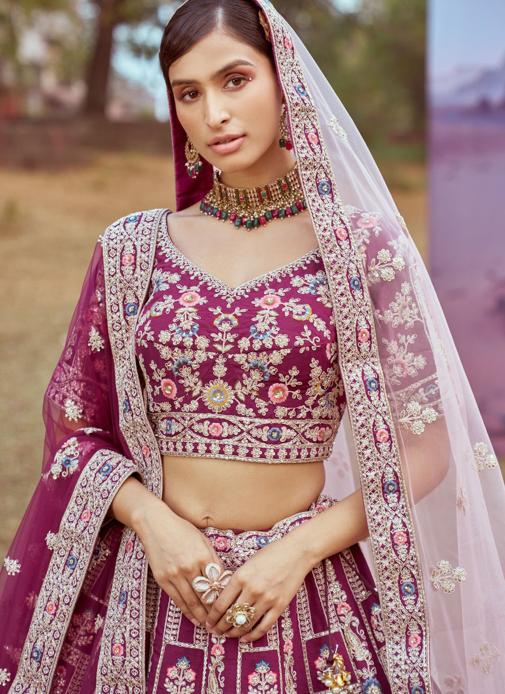 Beads Organza A - Line Lehenga - L2914