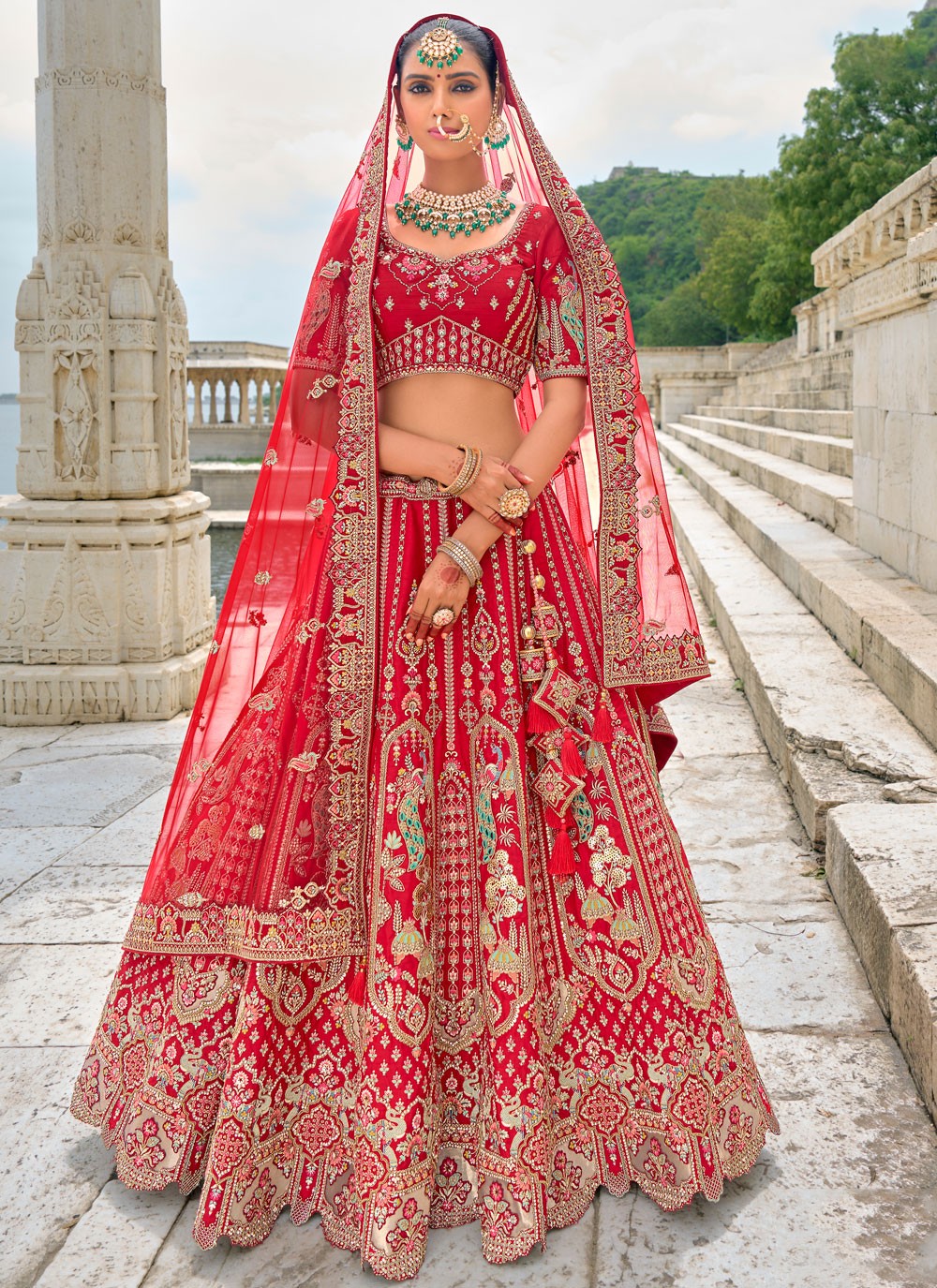 Embroidered Silk A - Line Lehenga - L2783