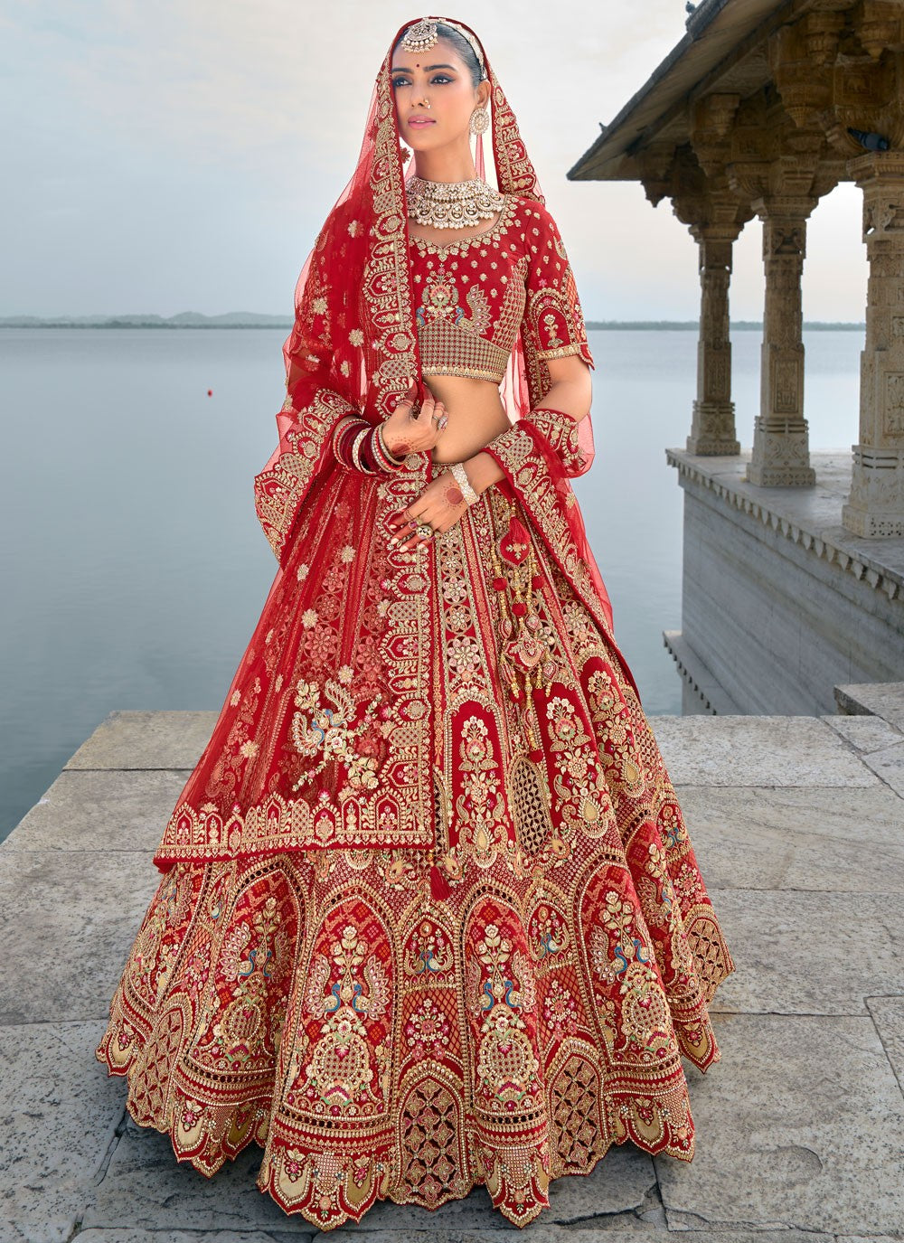 Embroidered Silk A - Line Lehenga - L2783