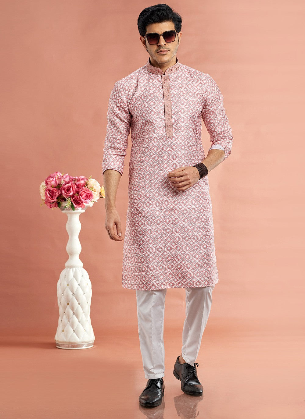 Digital Print Cotton Mauve Kurta Pyjama - M7089