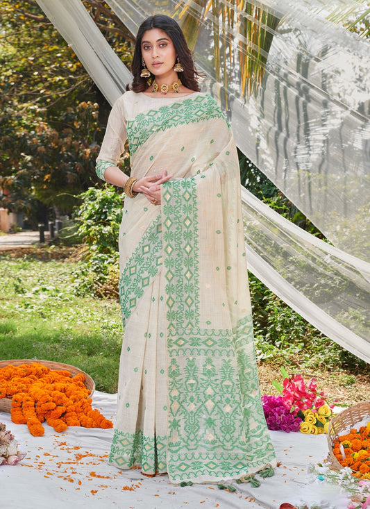 Designer Thread Cotton Saree - S5953