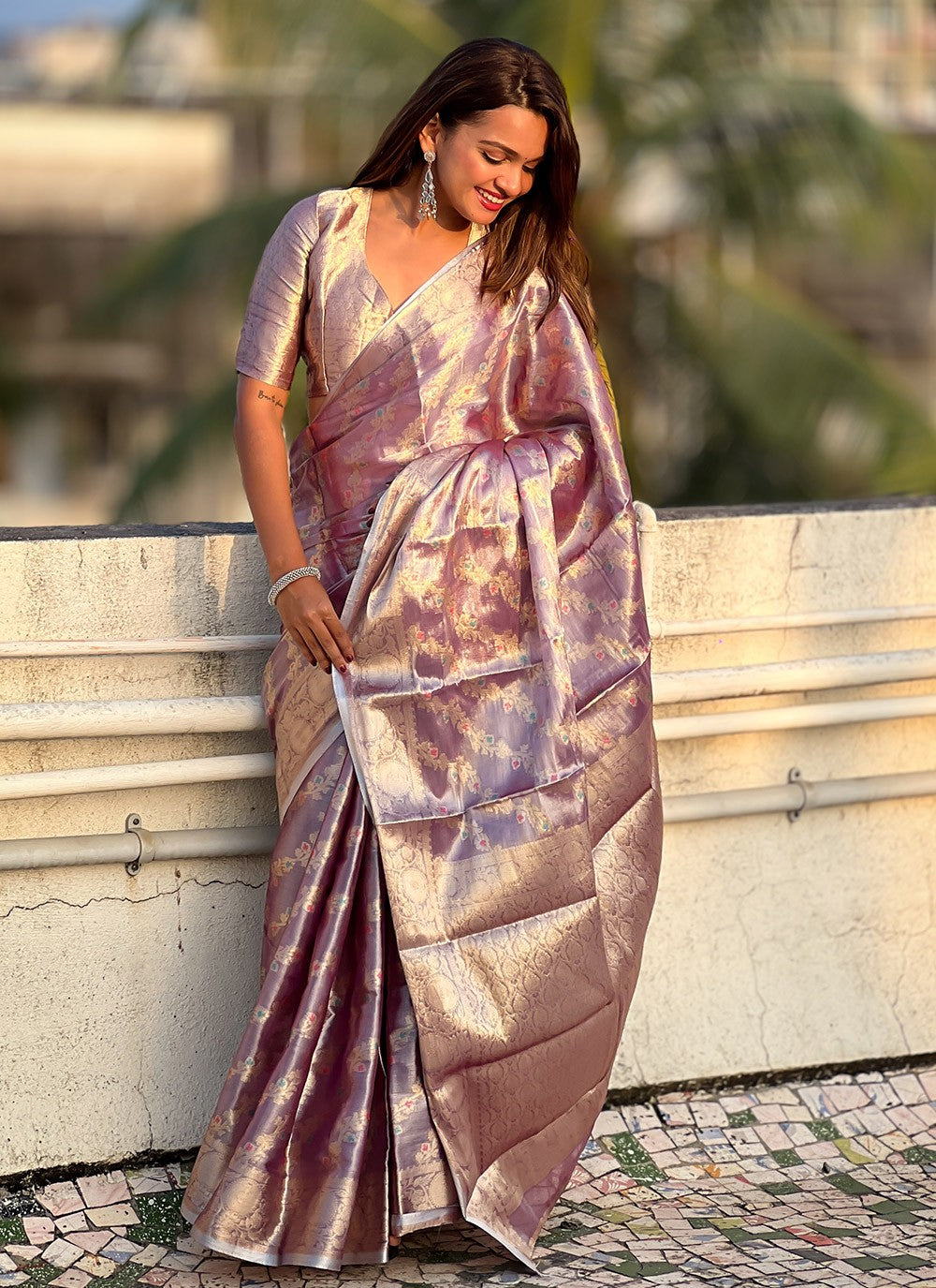 Classic Meenakari Silk, Tissue Saree - S9944