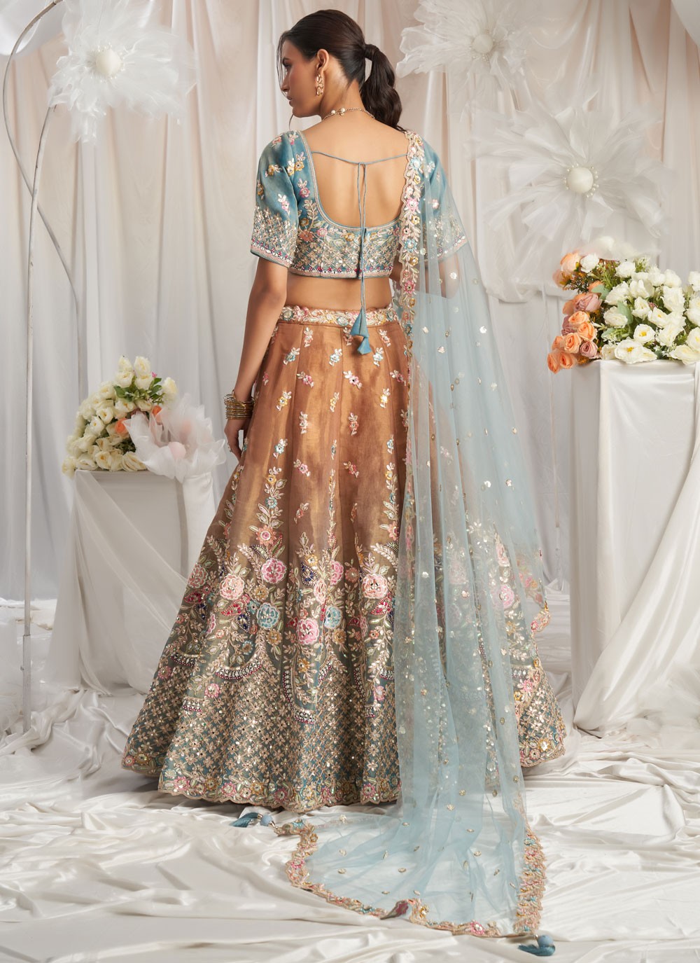 Embroidered Tissue A - Line Lehenga - L2700