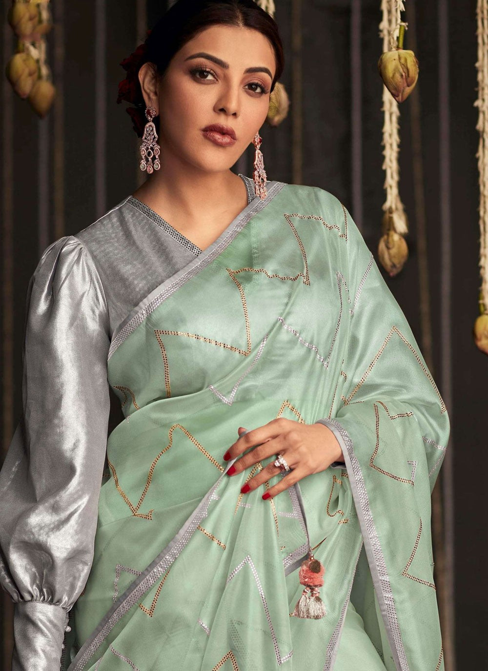 Classic Swarovski Organza, Tissue Saree - S6320