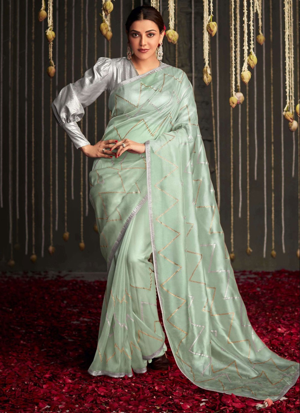 Classic Swarovski Organza, Tissue Saree - S6320