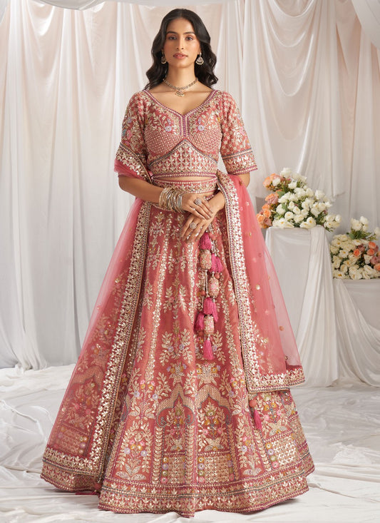 Embroidered Tissue A - Line Lehenga - M8859