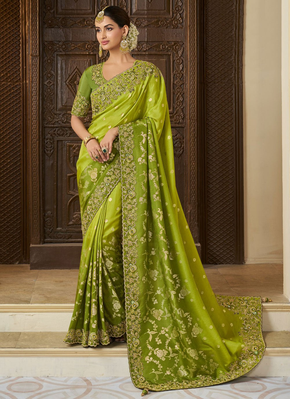 Classic Embroidered Tissue, Viscose Saree - S10635