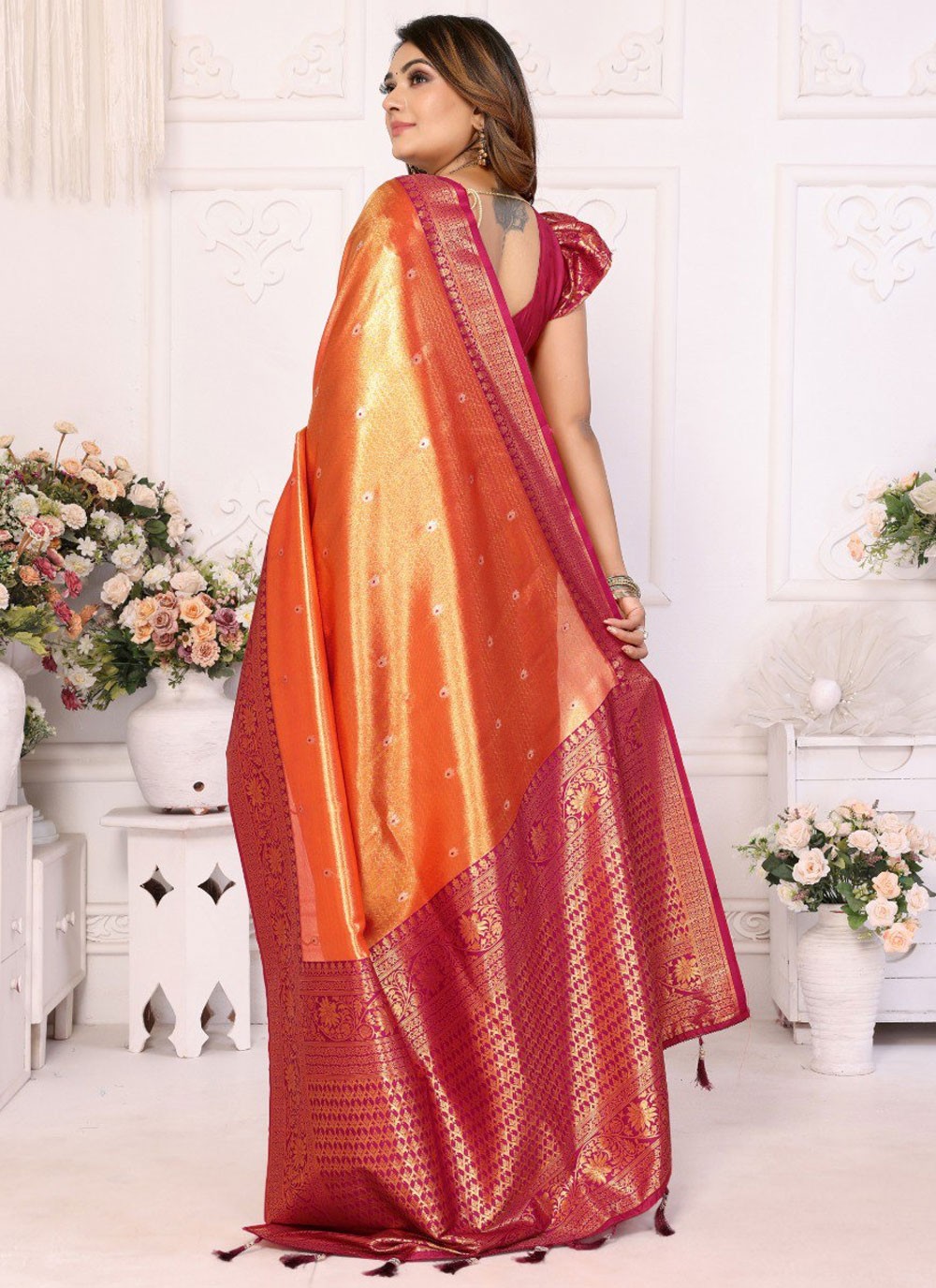 Weaving Zari, Zari Banarasi Silk Saree - S12052