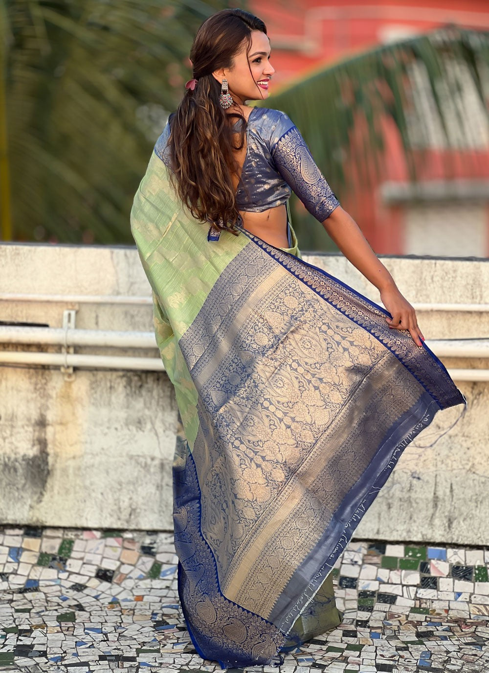 Classic Woven Silk, Tissue Saree - S9052