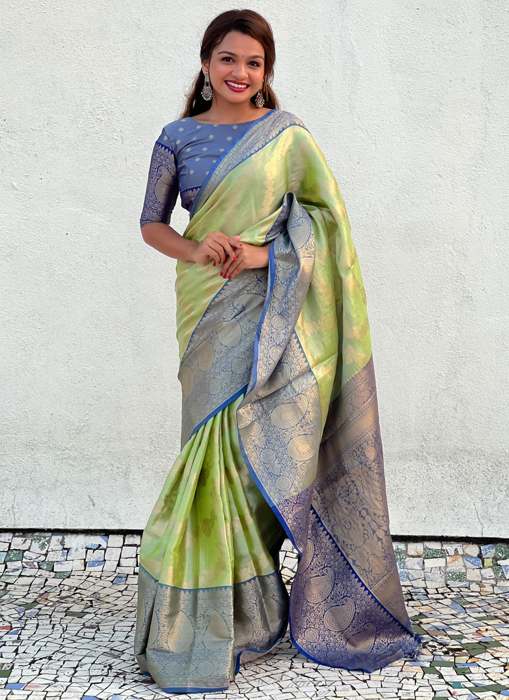 Classic Woven Silk, Tissue Saree - S9052