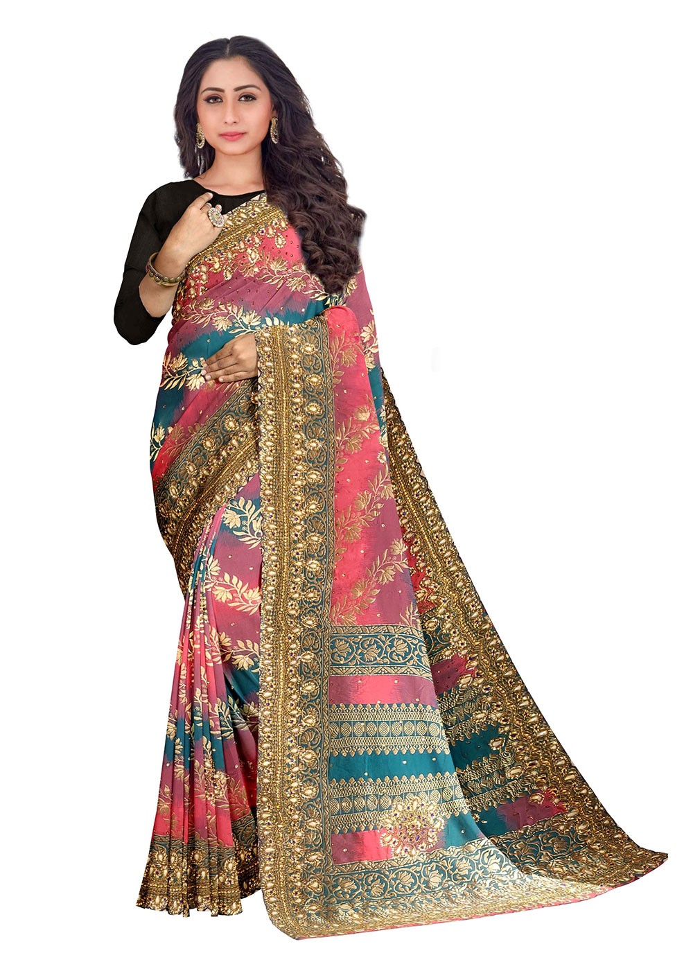 Traditional Embroidered Kanjivaram Silk Saree - S1281