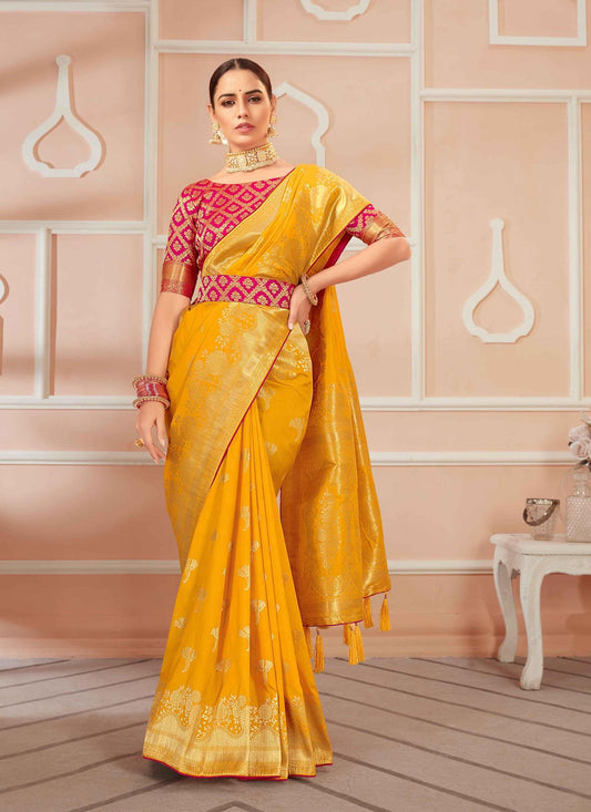 Traditional Weaving Zari Banarasi Silk Saree - S1196