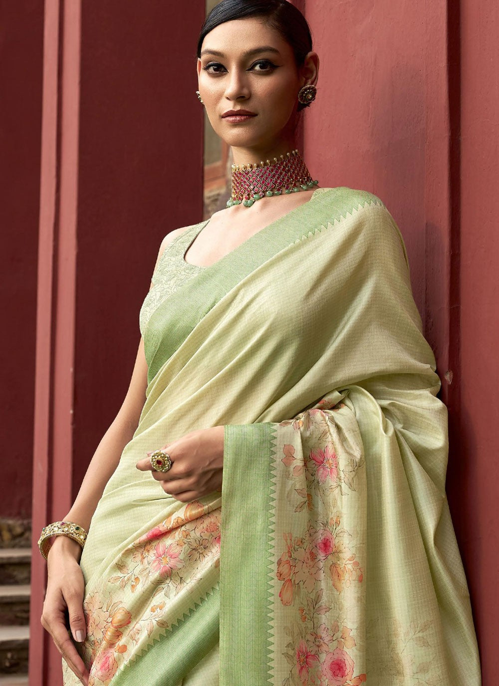 Classic Digital Print Art Silk Saree - S9564