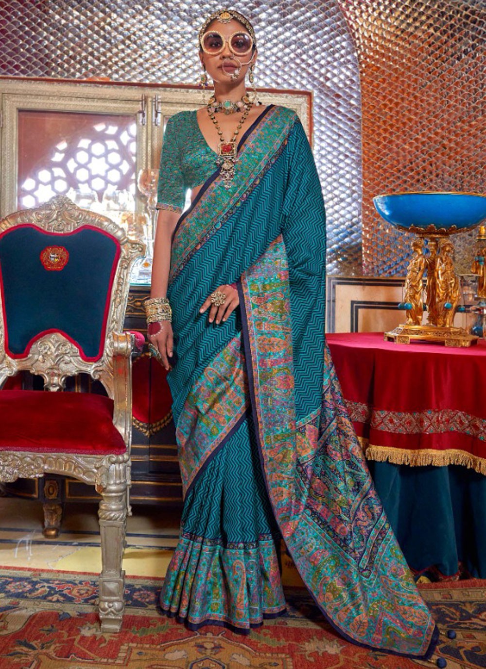 Classic Printed Silk Saree - S9616