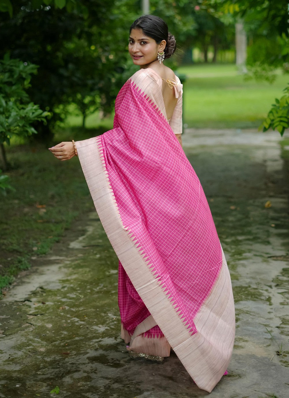 Contemporary Printed Tussar Silk Purple Saree - S10907