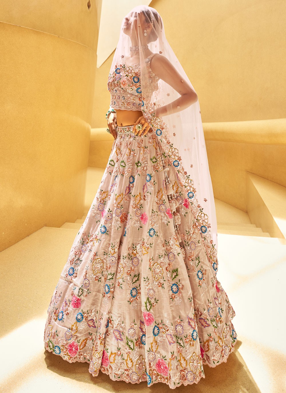 Beads Organza A - Line Lehenga - L2914