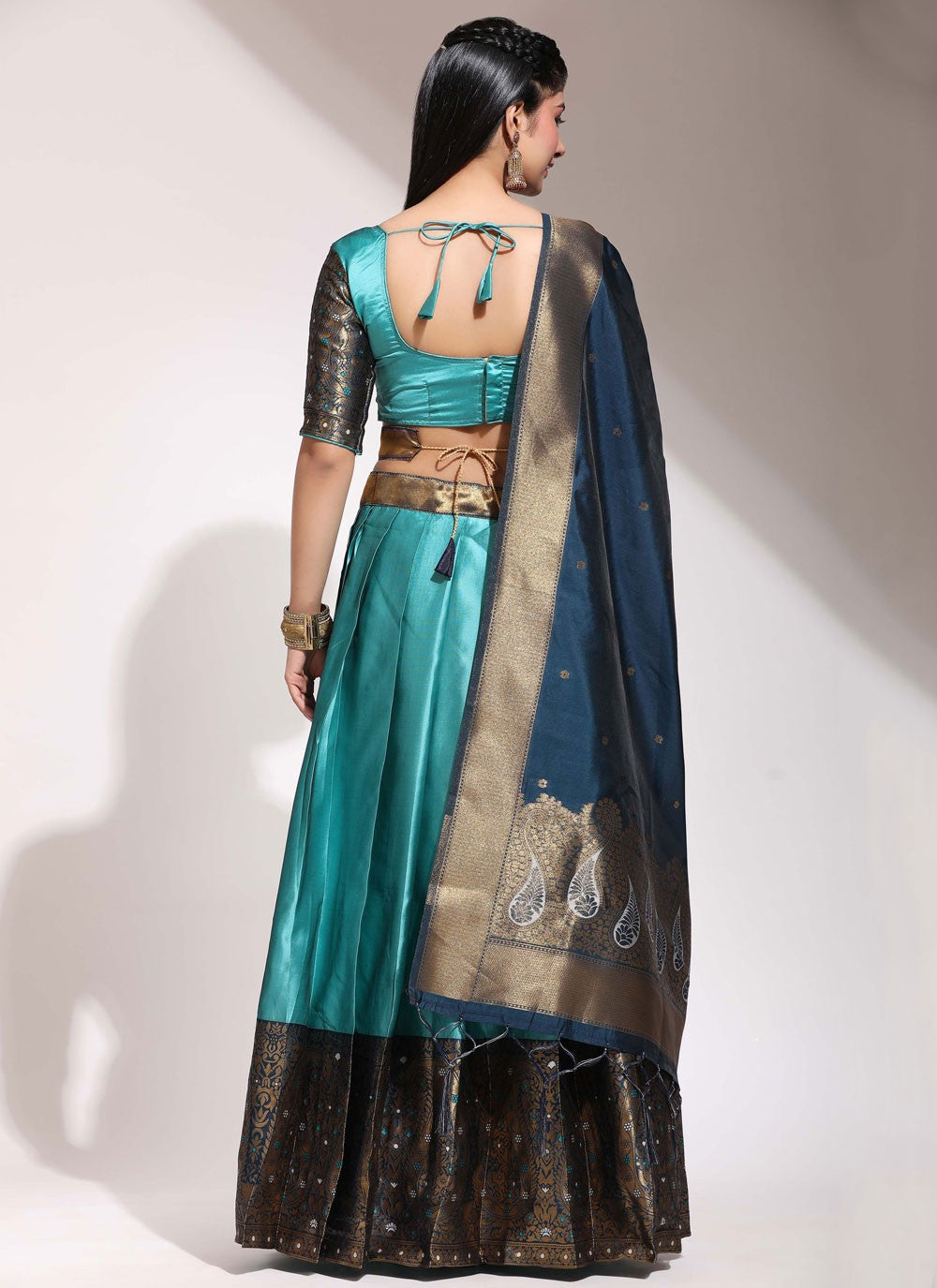 Woven Silk A - Line Lehenga - L2463