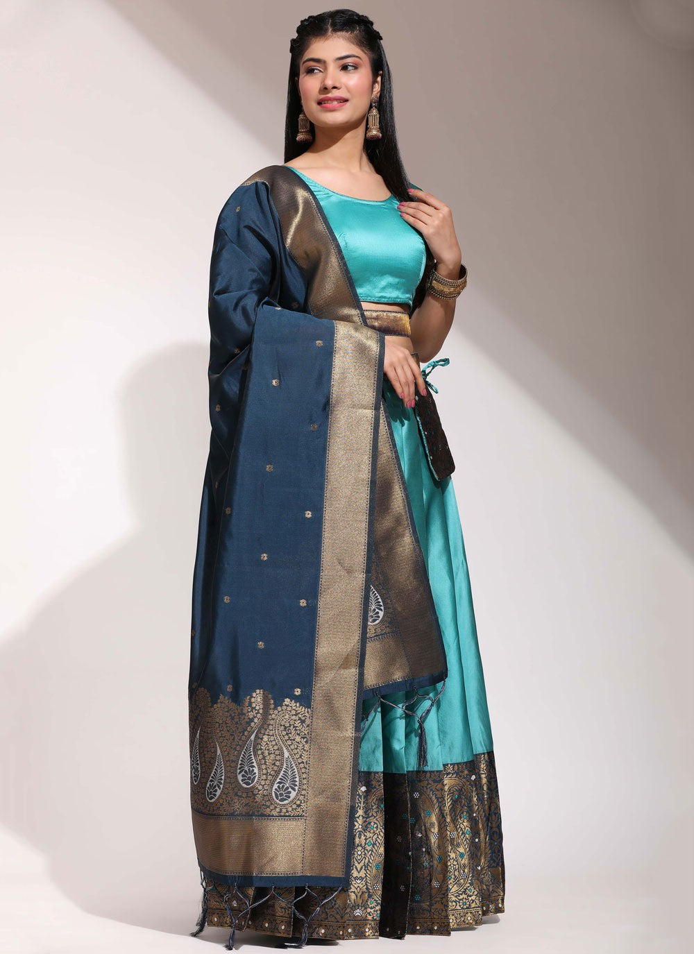 Woven Silk A - Line Lehenga - L2463