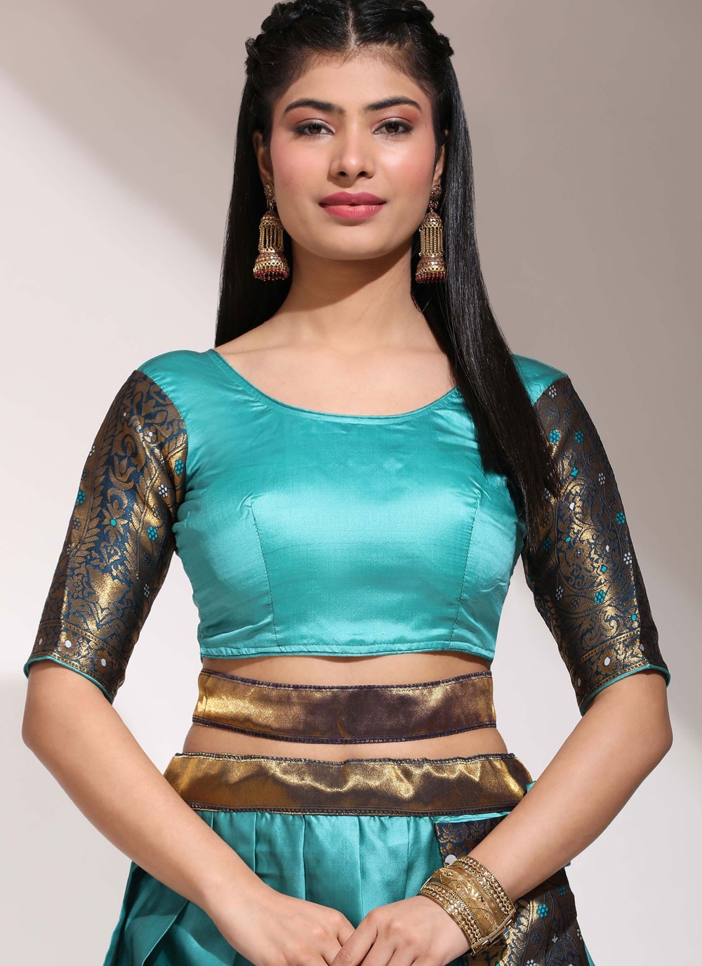 Woven Silk A - Line Lehenga - L2463