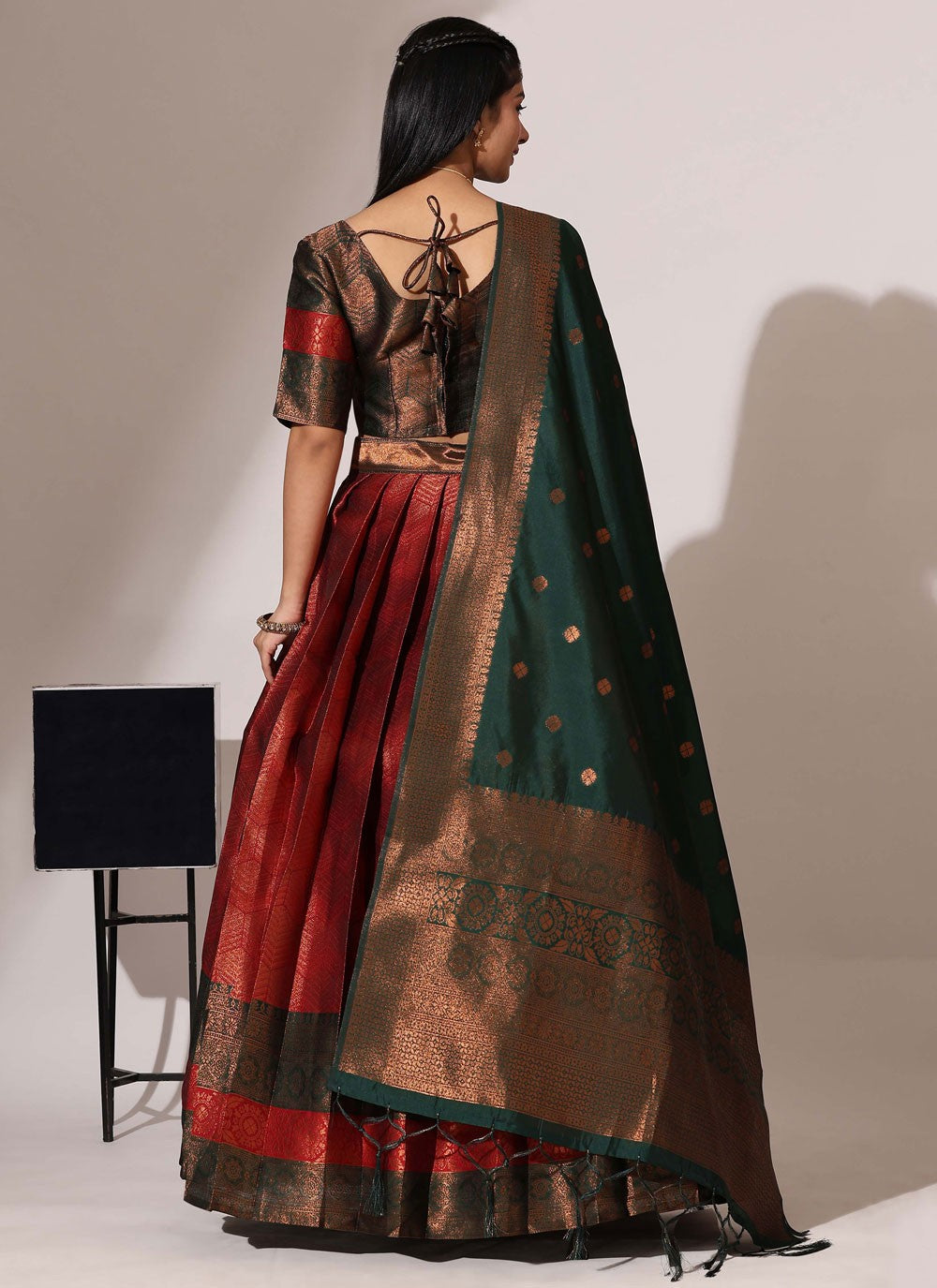 Woven Silk A - Line Lehenga - L2568