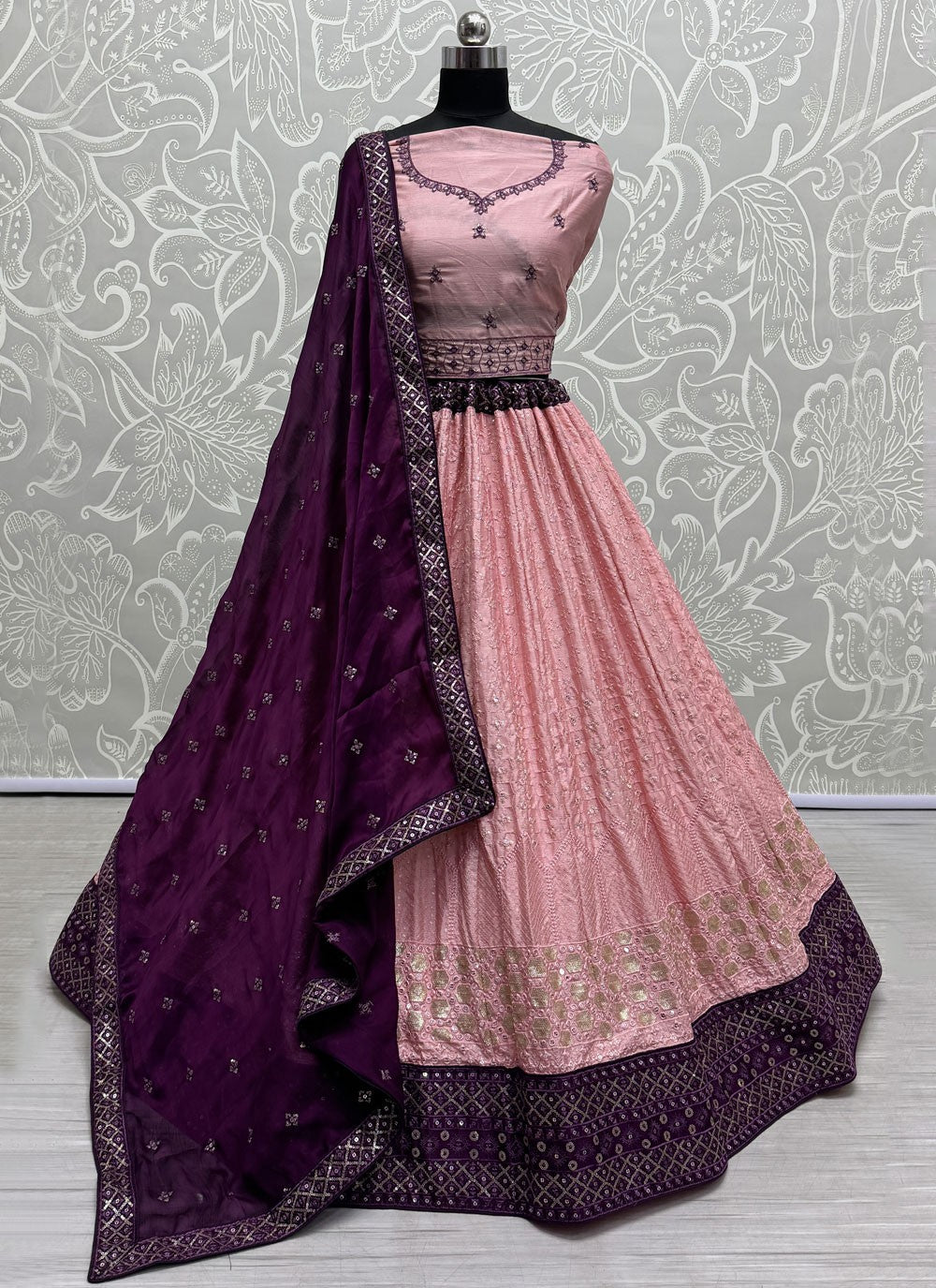 Embroidered Georgette A - Line Lehenga - L1833