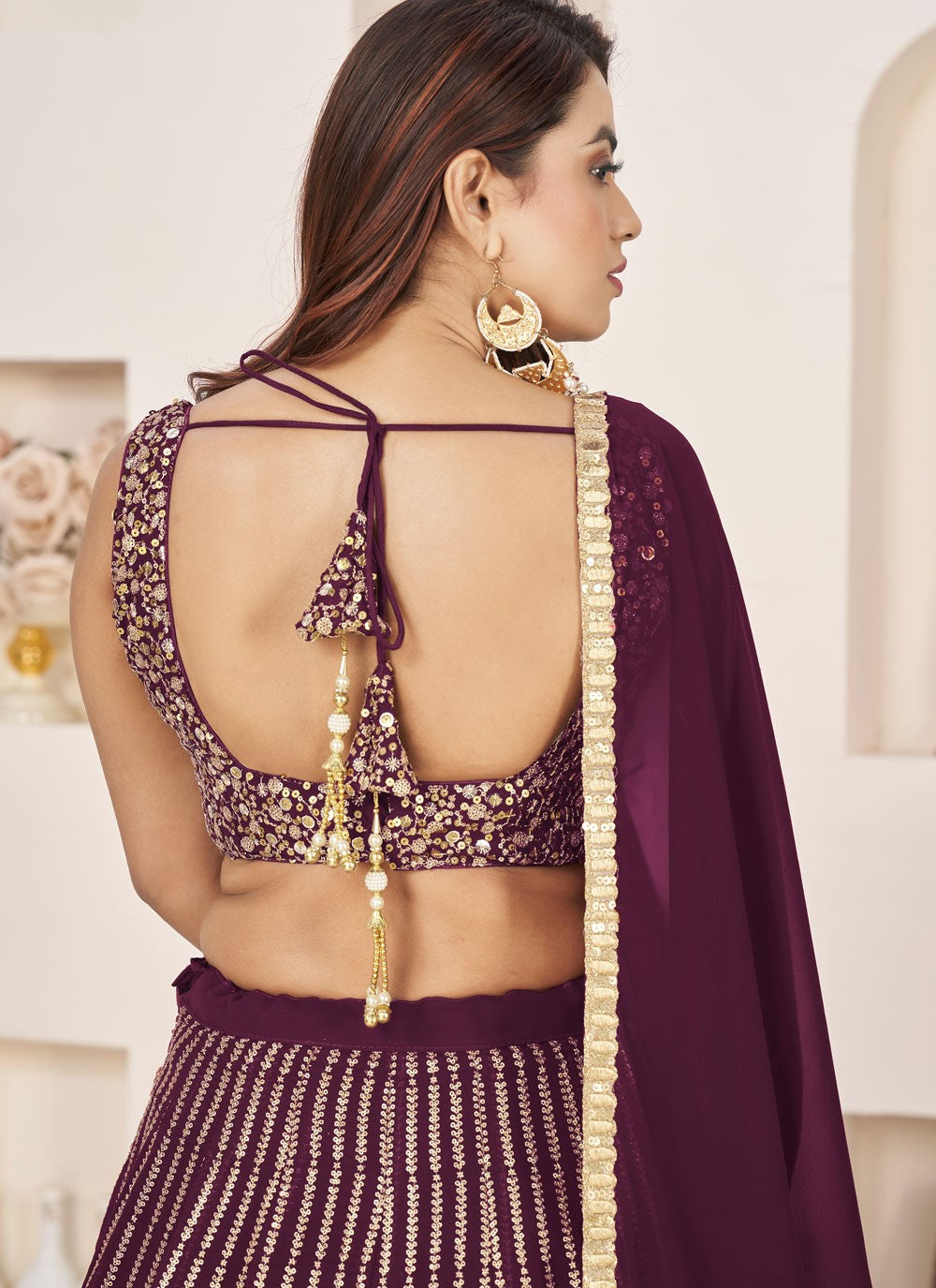 Embroidered Georgette A - Line Lehenga - L2357