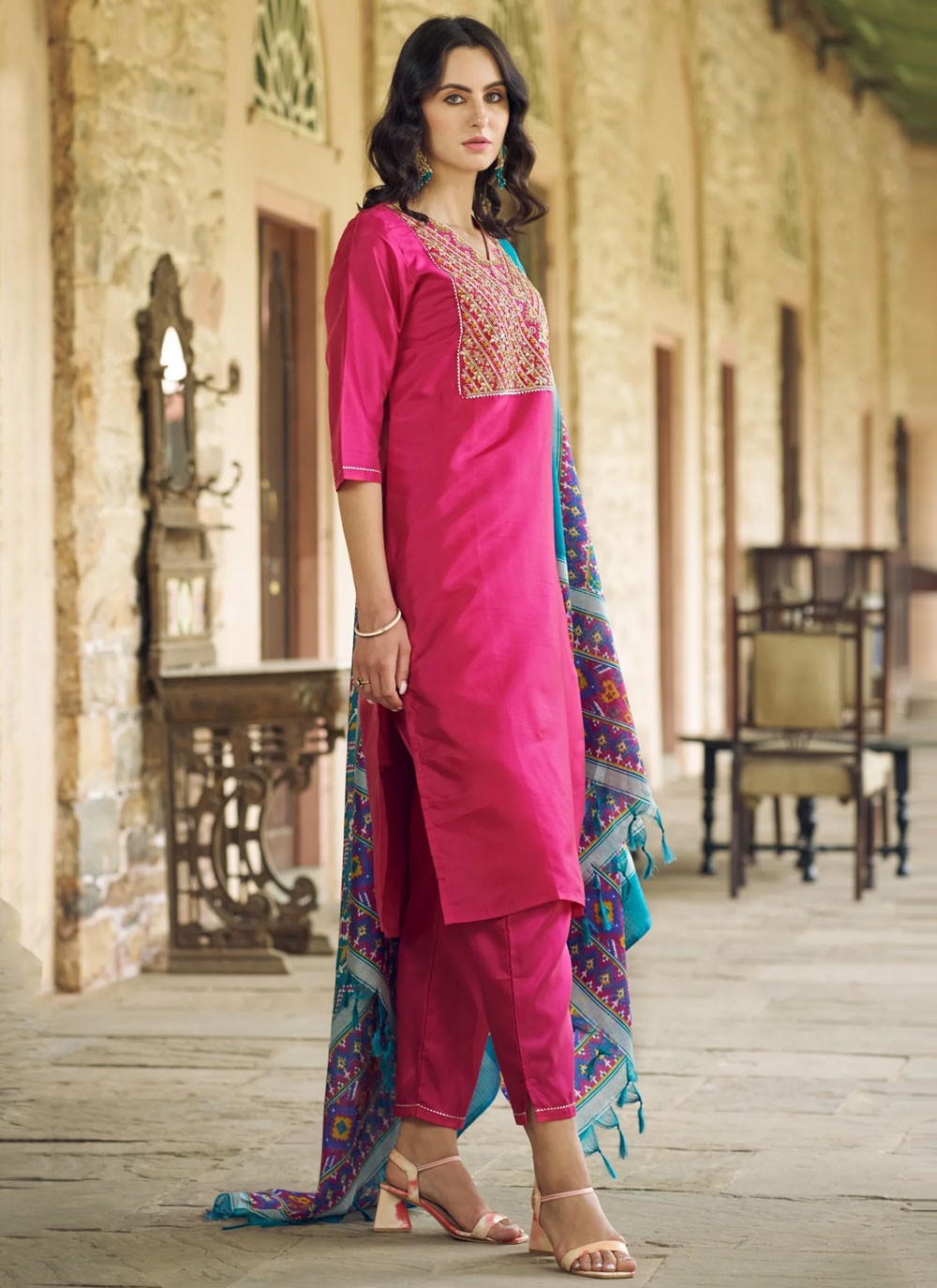 Silk Blend Salwar Suit - T3670