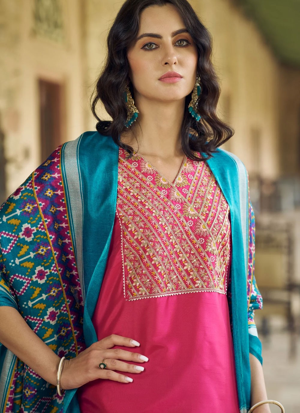 Silk Blend Salwar Suit - T3670