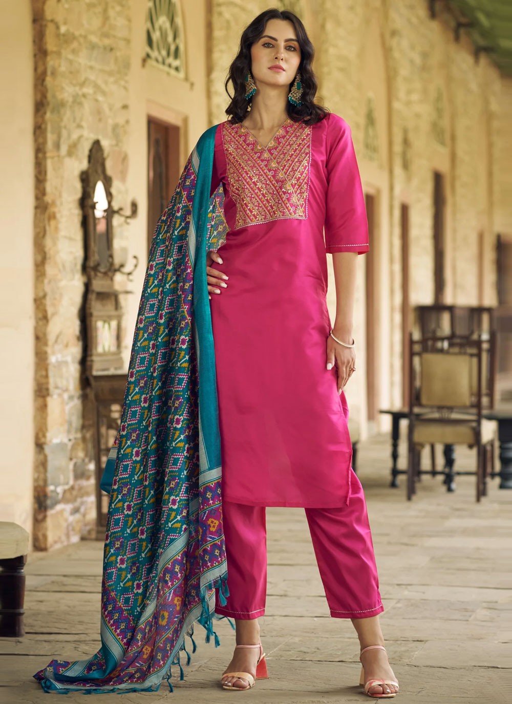 Silk Blend Salwar Suit - T3670