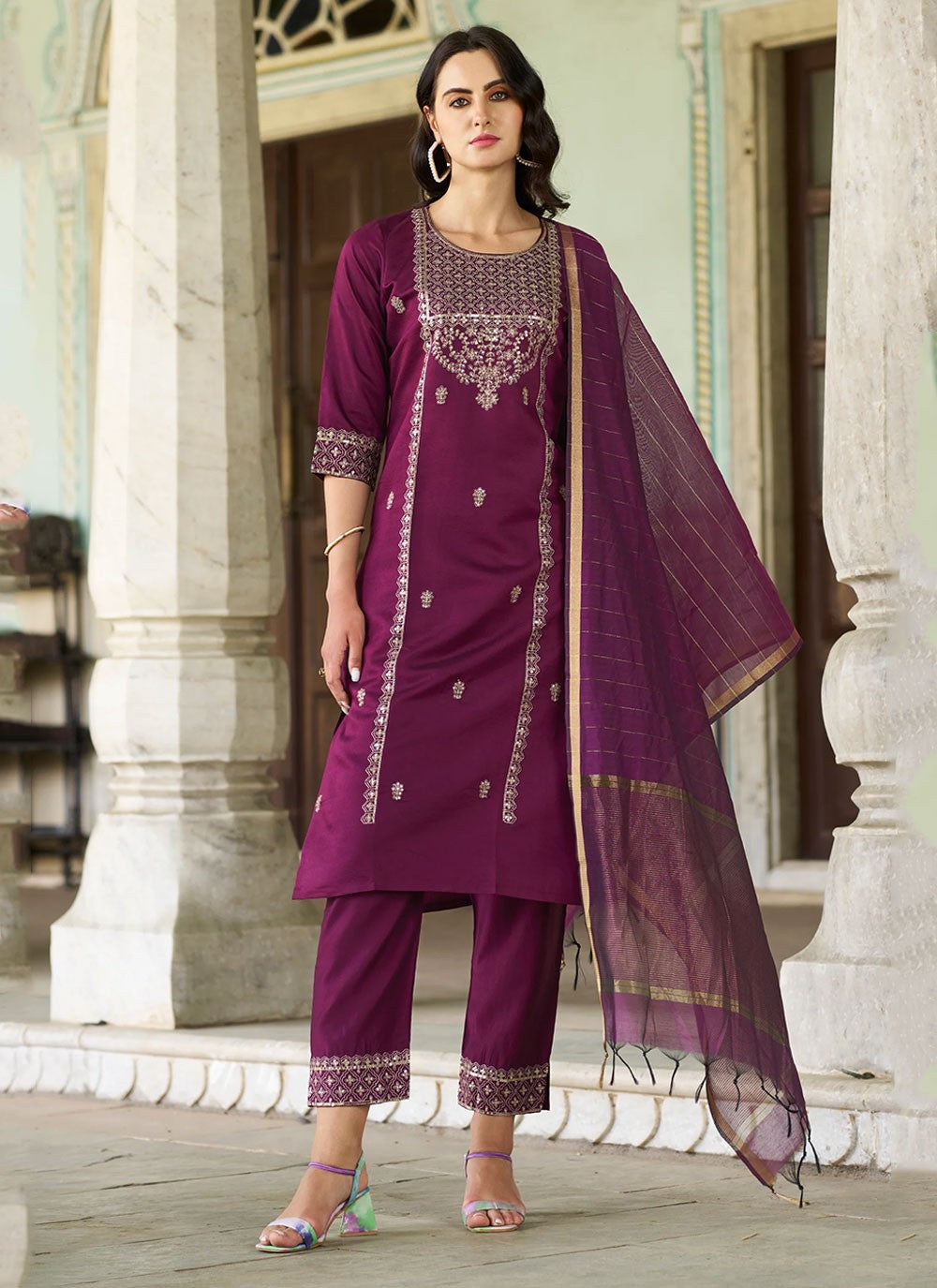 Silk Blend Salwar Suit - T2802