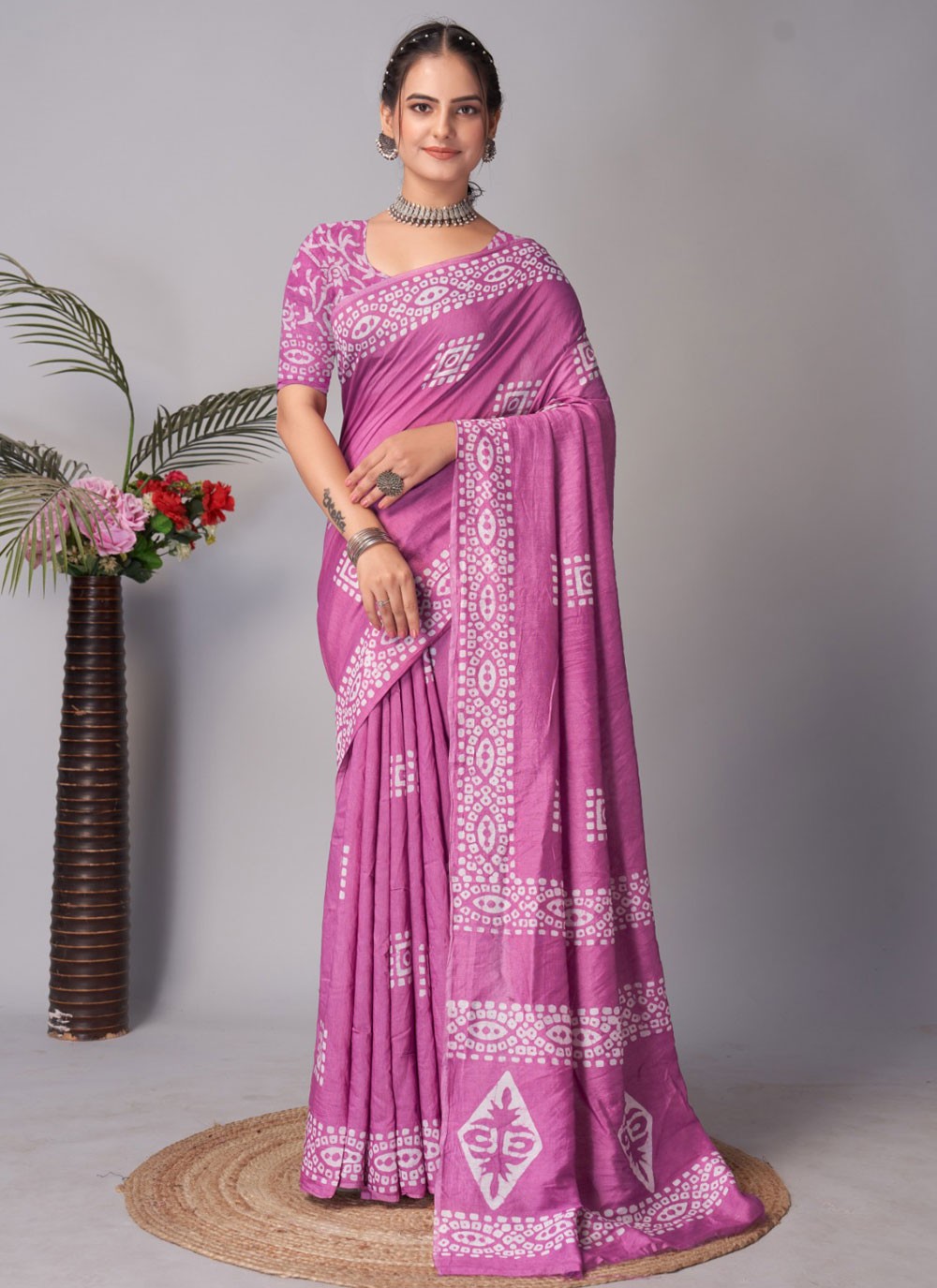 Printed Chanderi Cotton Saree - S12005