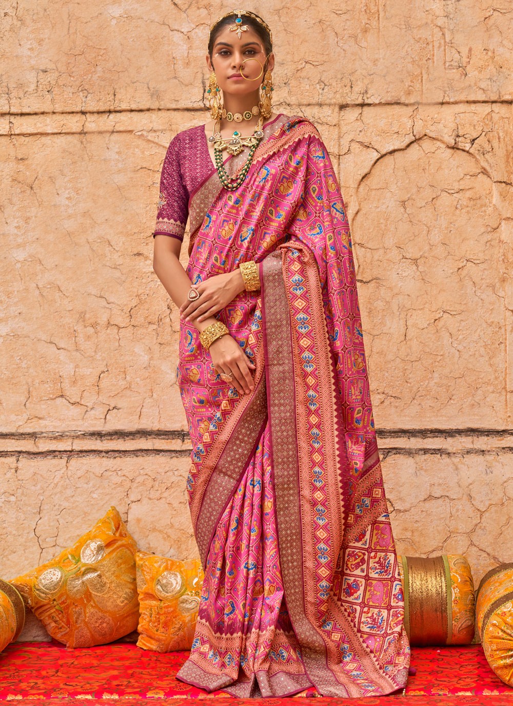 Classic Printed Silk, Viscose Saree - S9697