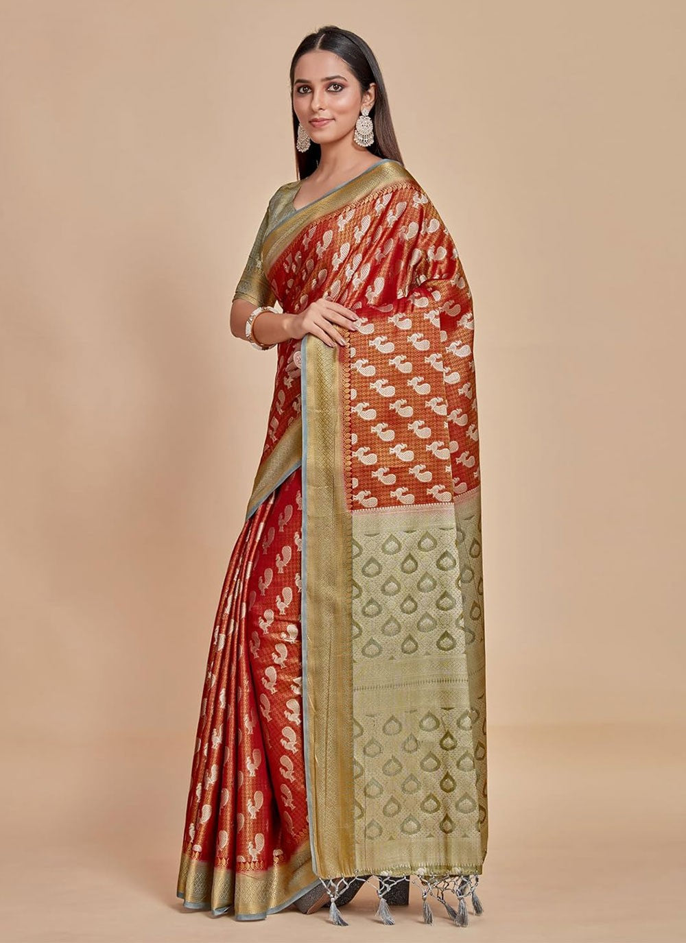 Trendy Woven Kanjivaram Silk Saree - S5008